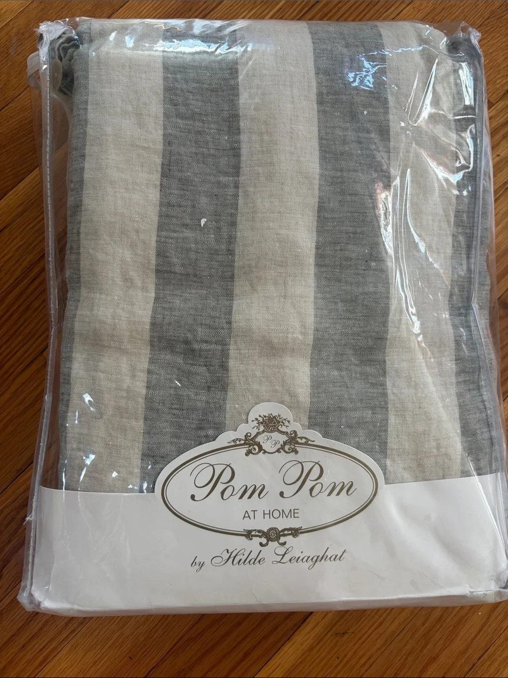 $699 POM POM At Home topanga King Duvet Cover natural/olive 100% Linen New
